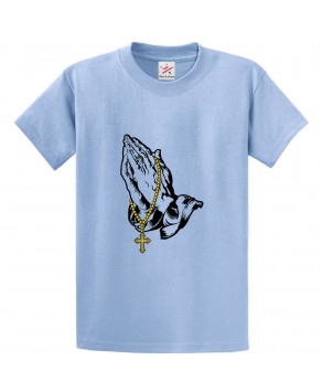 Praying Hands of Jesus Christ Classic Unisex Kids and Adults T-Shirt